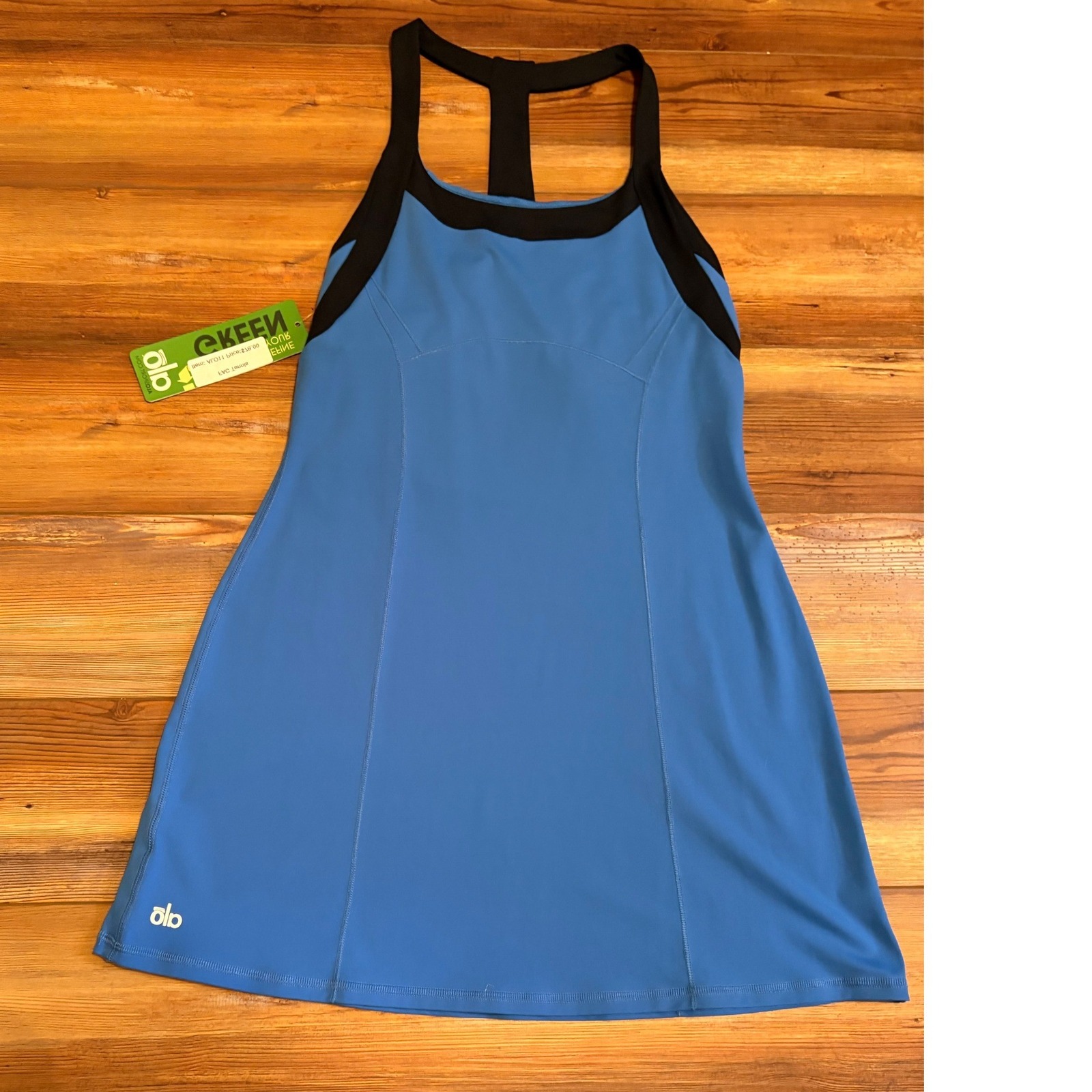 Alo Yoga Tennis /Pickleball Blue Black Racerback Mini Athletic Dress Nwt Size L